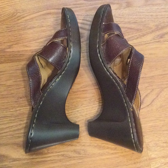 Born Brown Leather Sandals with Heel - Picture 4 of 7